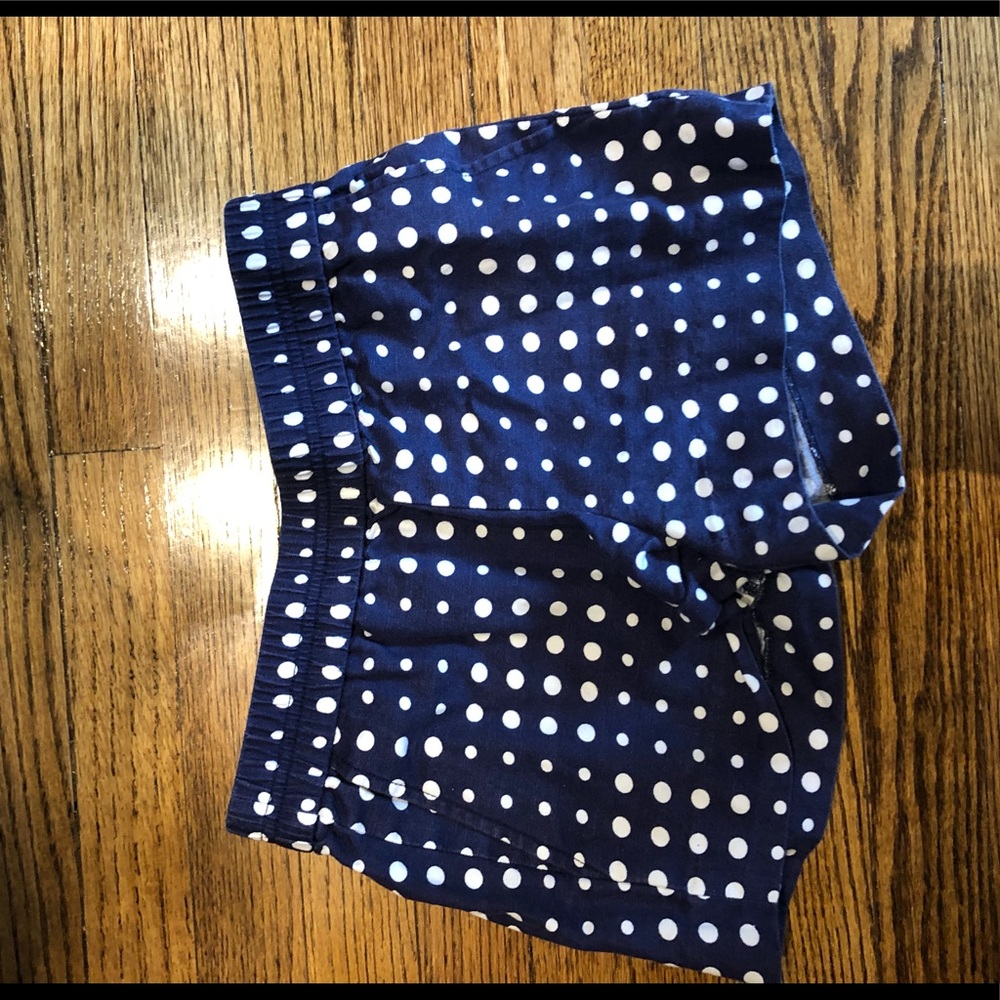 J crew blue polka dot stretch shorts